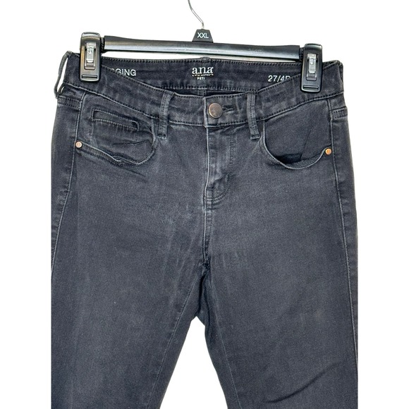 A.n.a. Women's Jeans Jegging Skinny Low-Rise Stretch Denim Black Sz. 27/ 4Petite - Picture 2 of 12